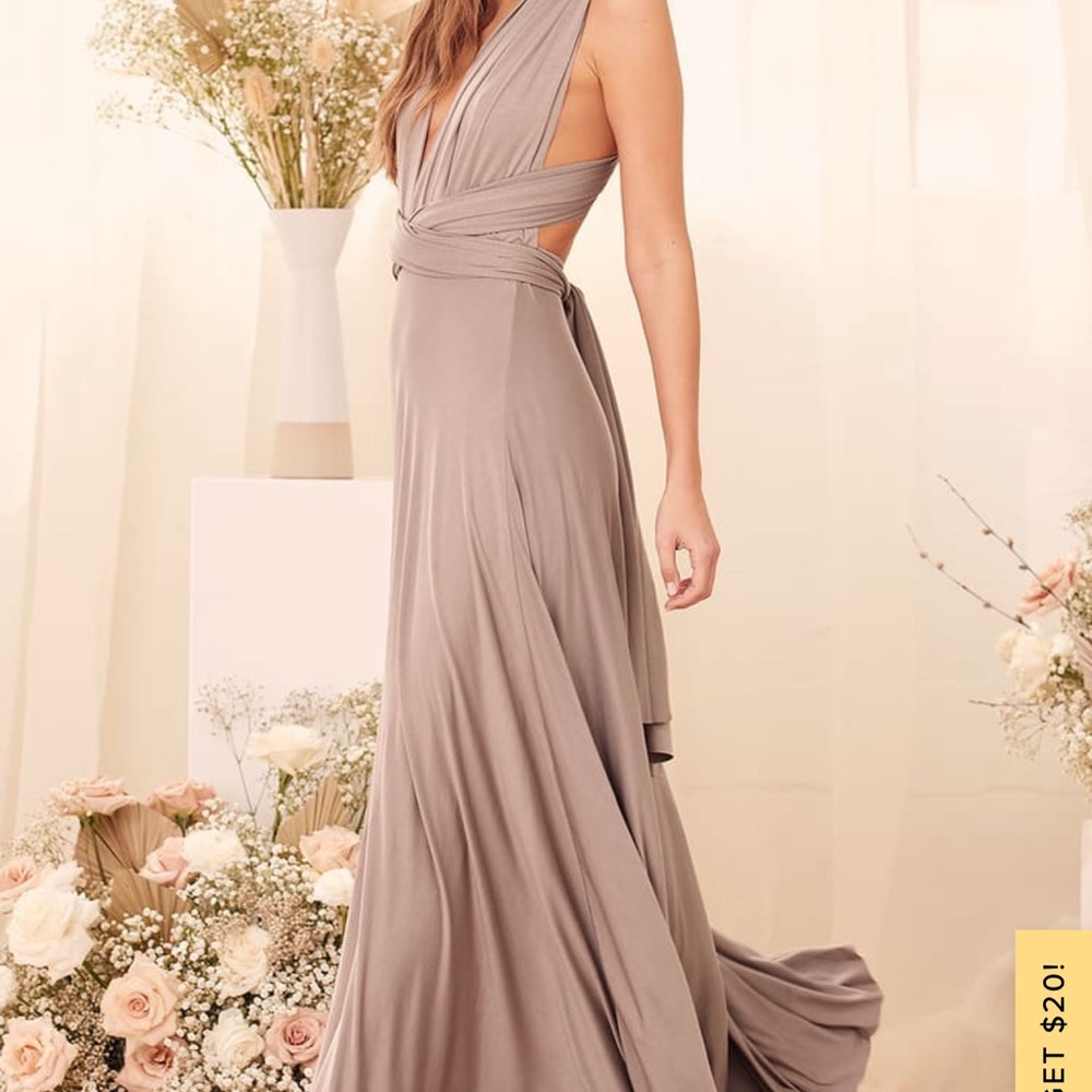 Lulus tricks of the trade Taupe dress
